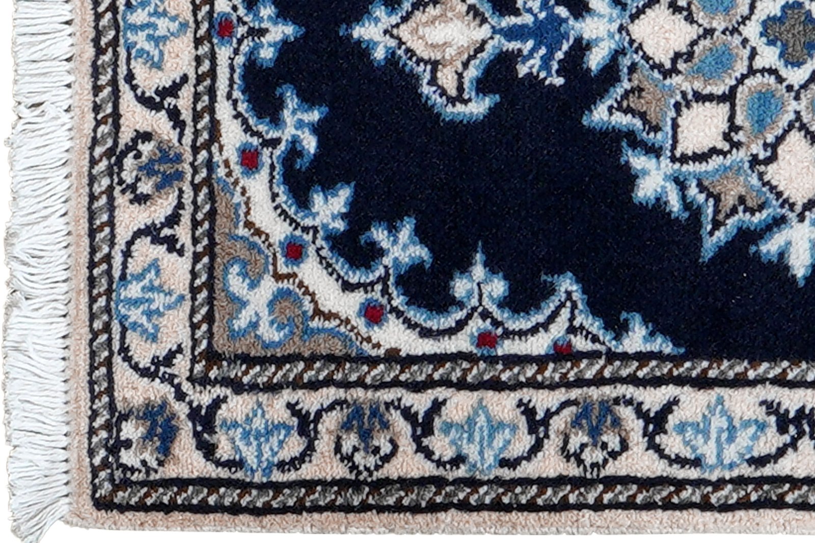 Nain 12La — Hand-knotted, 40x60 cm, Blue, 100% Virgin Wool | View 3