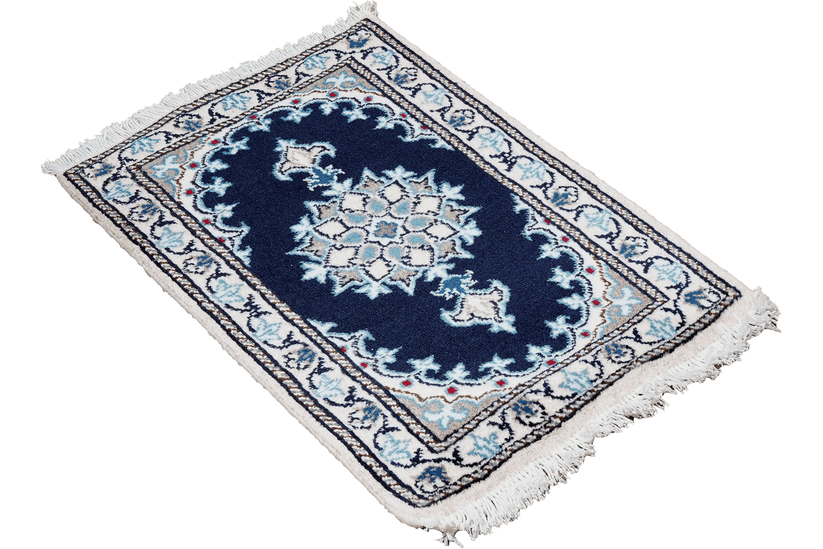 Nain 12La — Hand-knotted, 40x60 cm, Blue, 100% Virgin Wool | View 4