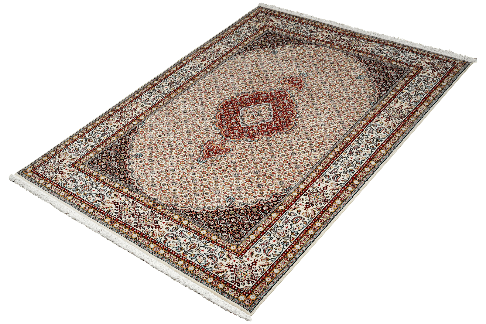 Moud Mahi — Hand-knotted, 155x233 cm, Beige, 100% Virgin Wool | View 5