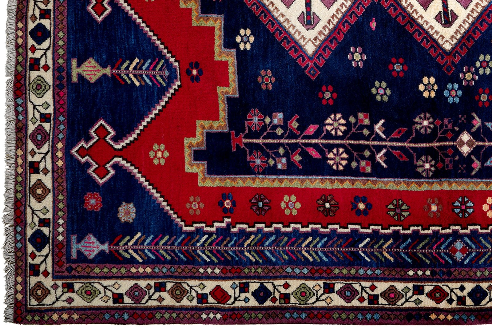 Afshar — Hand-knotted, 165x210 cm, Blue, 100% Virgin Wool | View 3