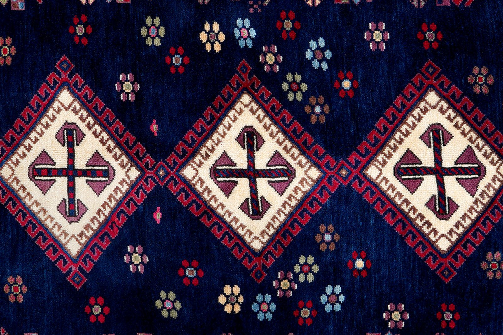 Afshar — Hand-knotted, 165x210 cm, Blue, 100% Virgin Wool | View 6