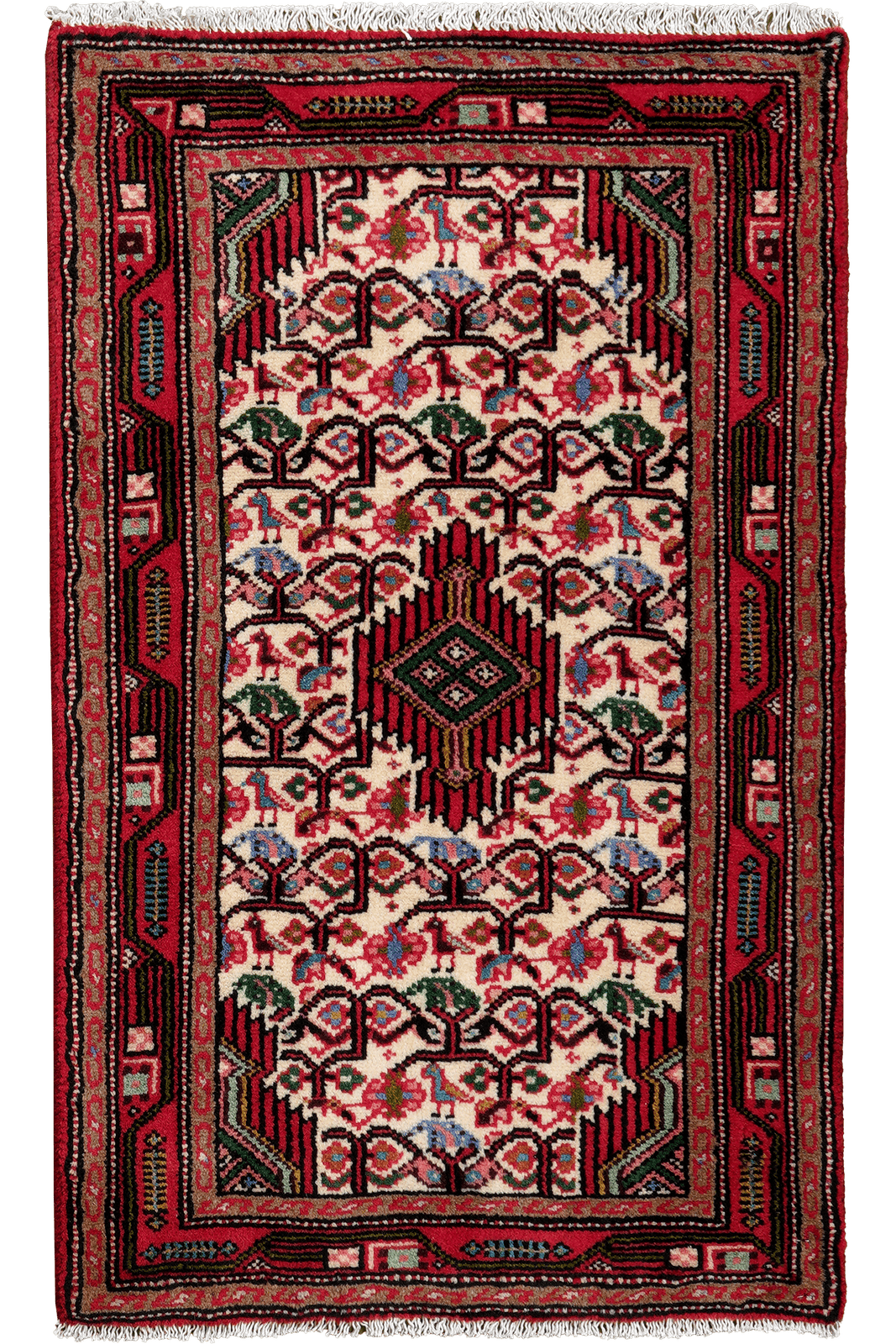Assadabad — Hand-knotted, 59x97 cm, Beige, 100% Virgin Wool | Main view