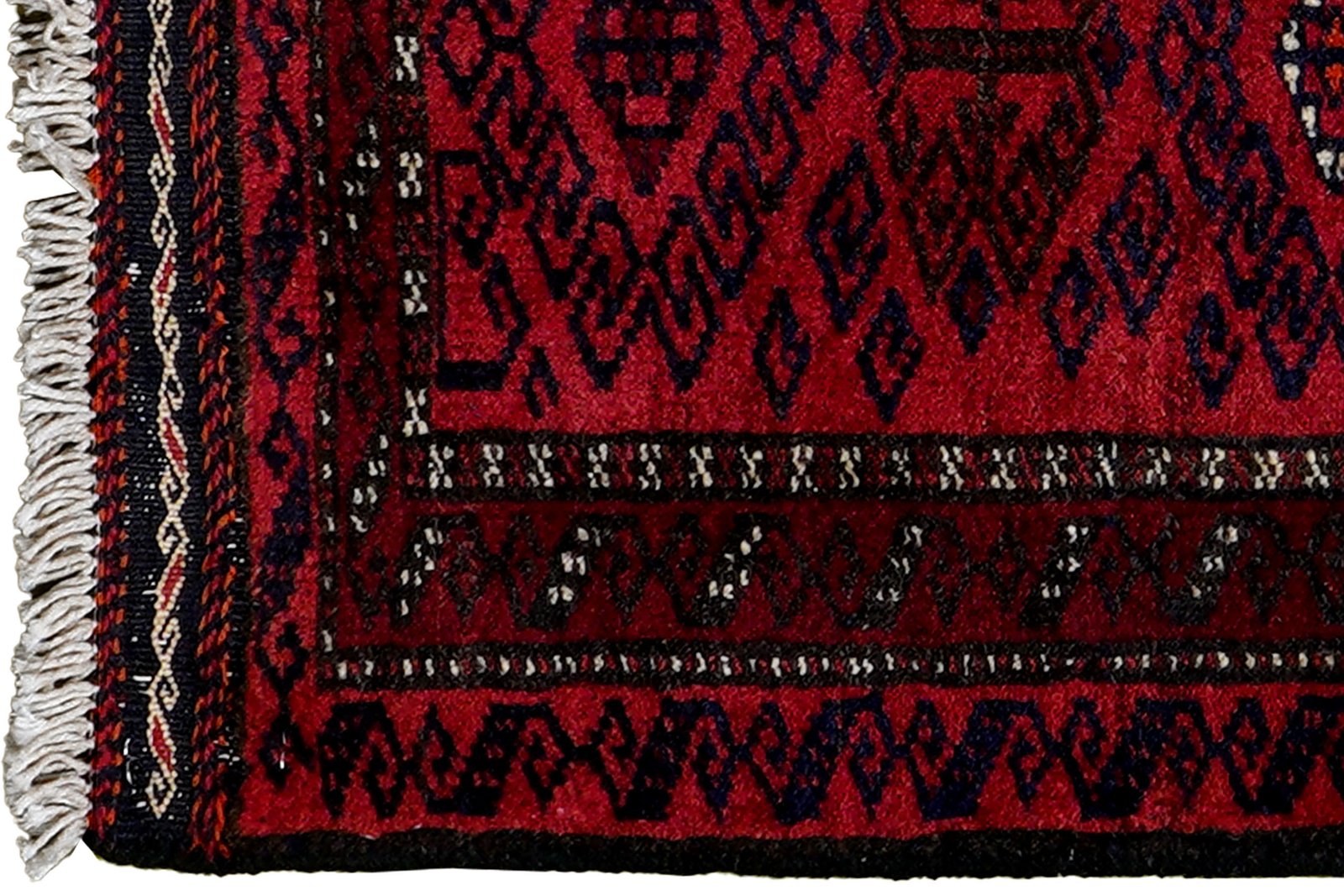 Belutch — Hand-knotted, 44x78 cm, Red, 100% Virgin Wool | View 3