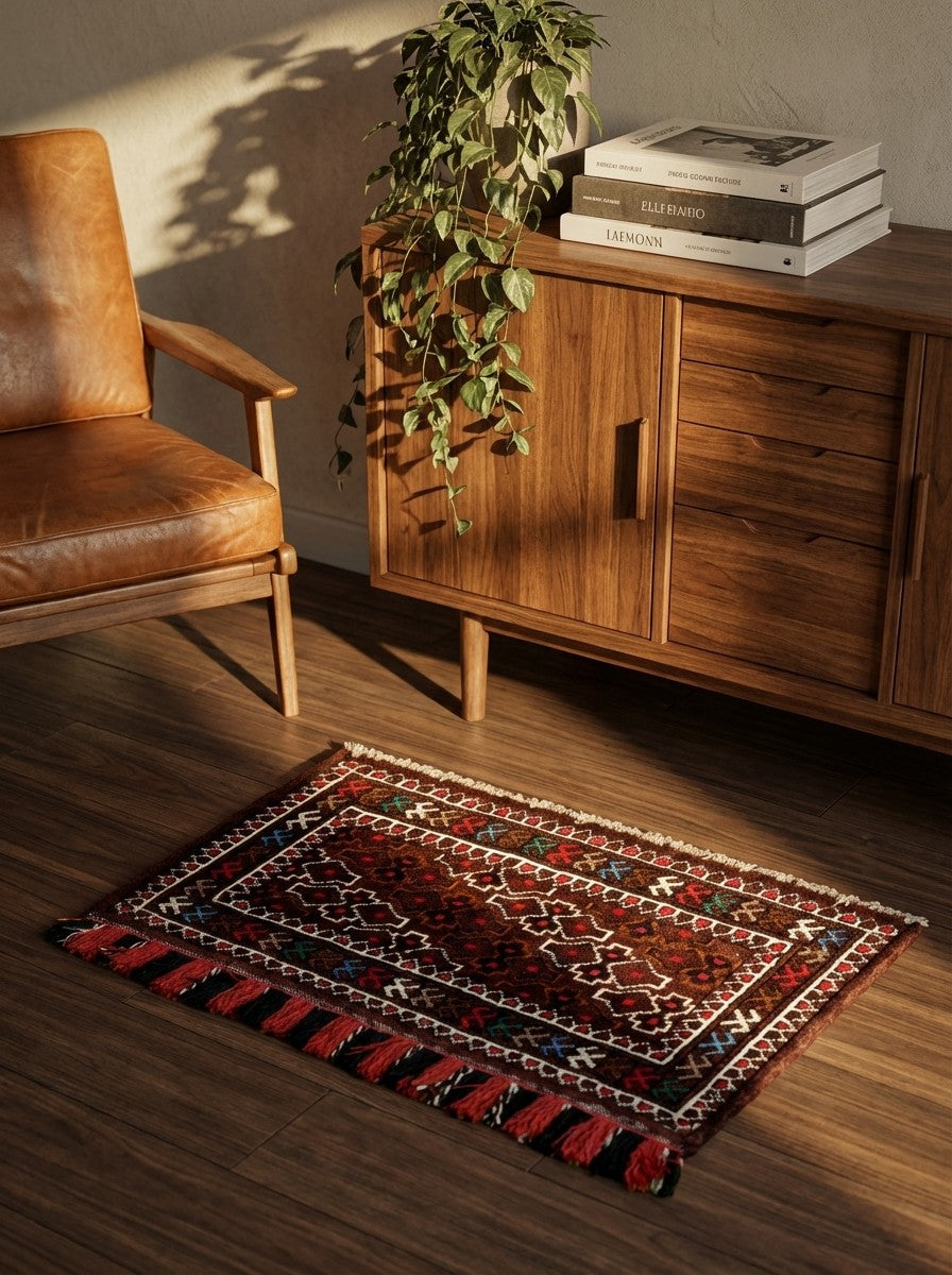 Turkman — Hand-knotted, 66x30 cm, Multicolor, 100% Virgin Wool | Back view