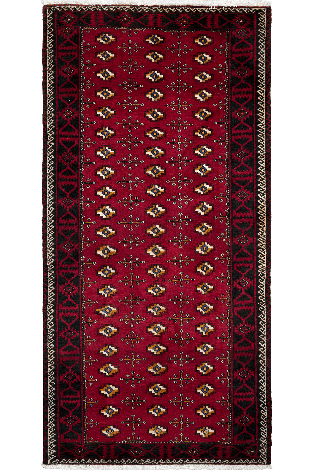 Belutch — Hand-knotted, 99x199 cm, Red, 100% Virgin Wool | Main view