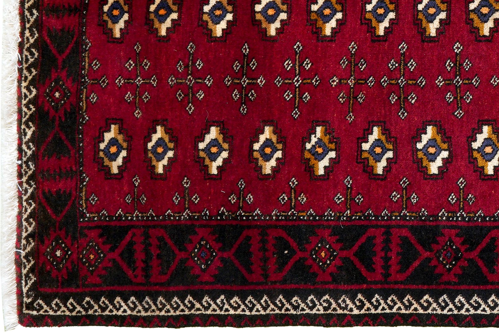 Belutch — Hand-knotted, 99x199 cm, Red, 100% Virgin Wool | View 3