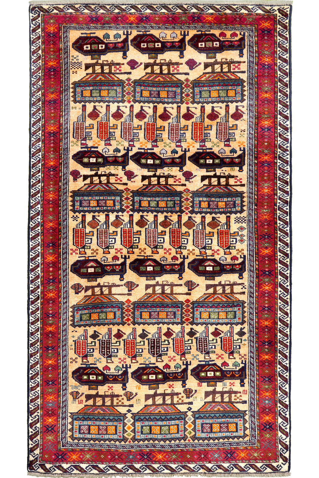 Belutch — Hand-knotted, 100x176 cm, Beige, 100% Virgin Wool | Main view