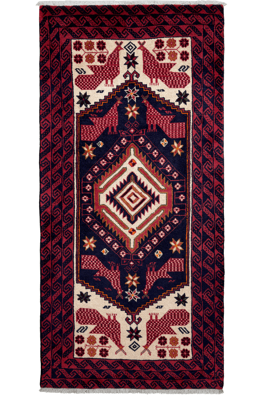 Belutch — Hand-knotted, 91x194 cm, Blue, 100% Virgin Wool | Main view