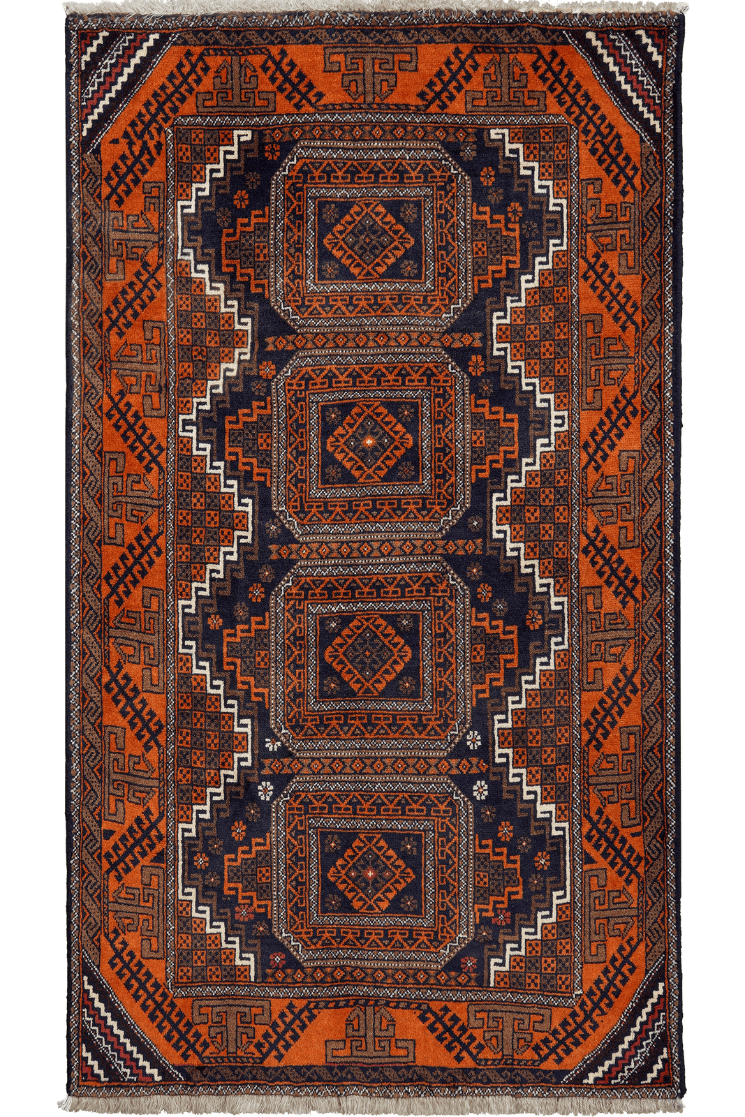 Belutch — Hand-knotted, 90x153 cm, Black, 100% Virgin Wool | Main view
