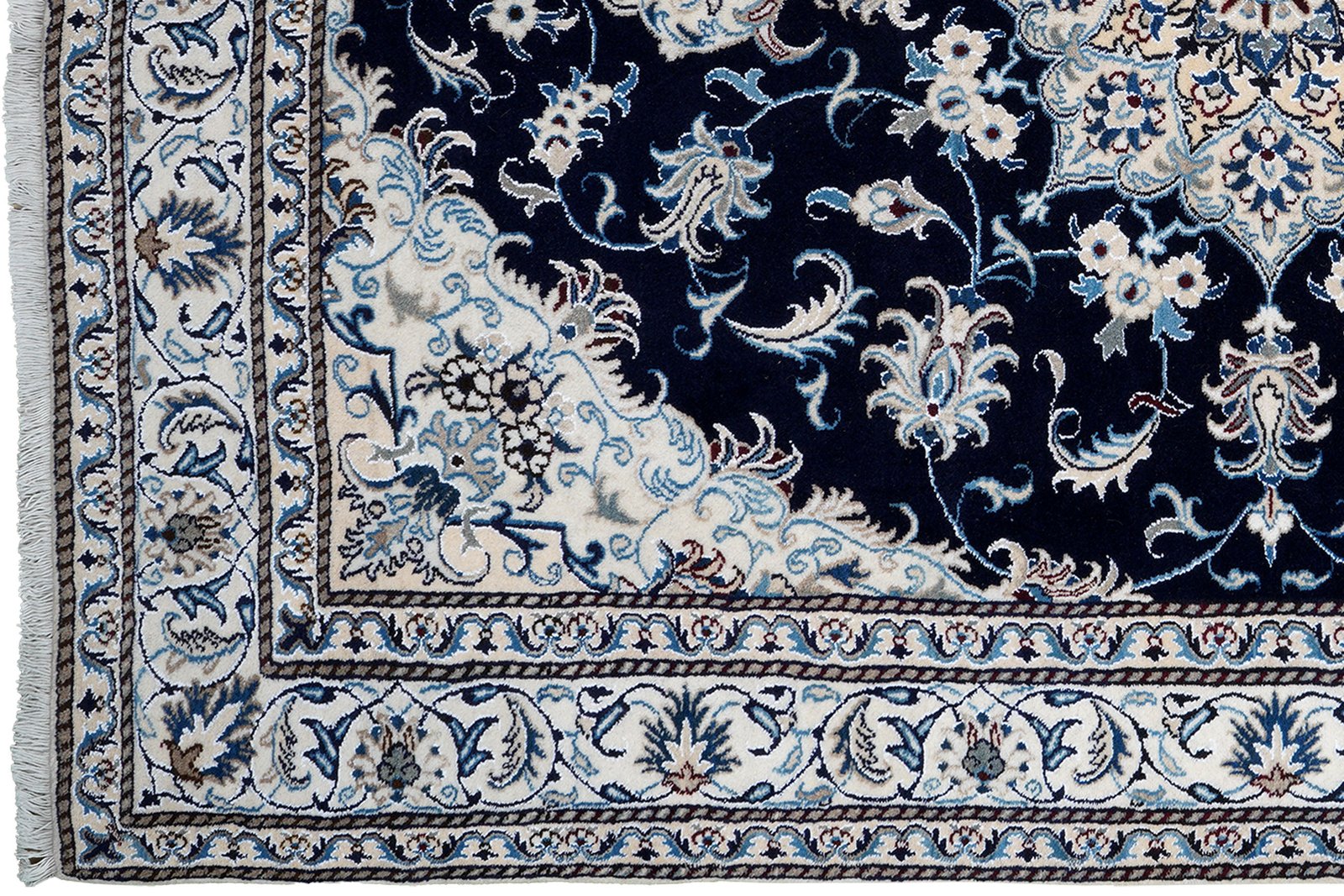 Nain 12La — Hand-knotted, 165x235 cm, Blue, 100% Virgin Wool | View 3