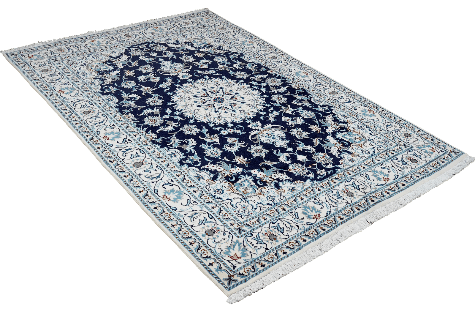 Nain 12La — Hand-knotted, 164x236 cm, Blue, 100% Virgin Wool | View 4