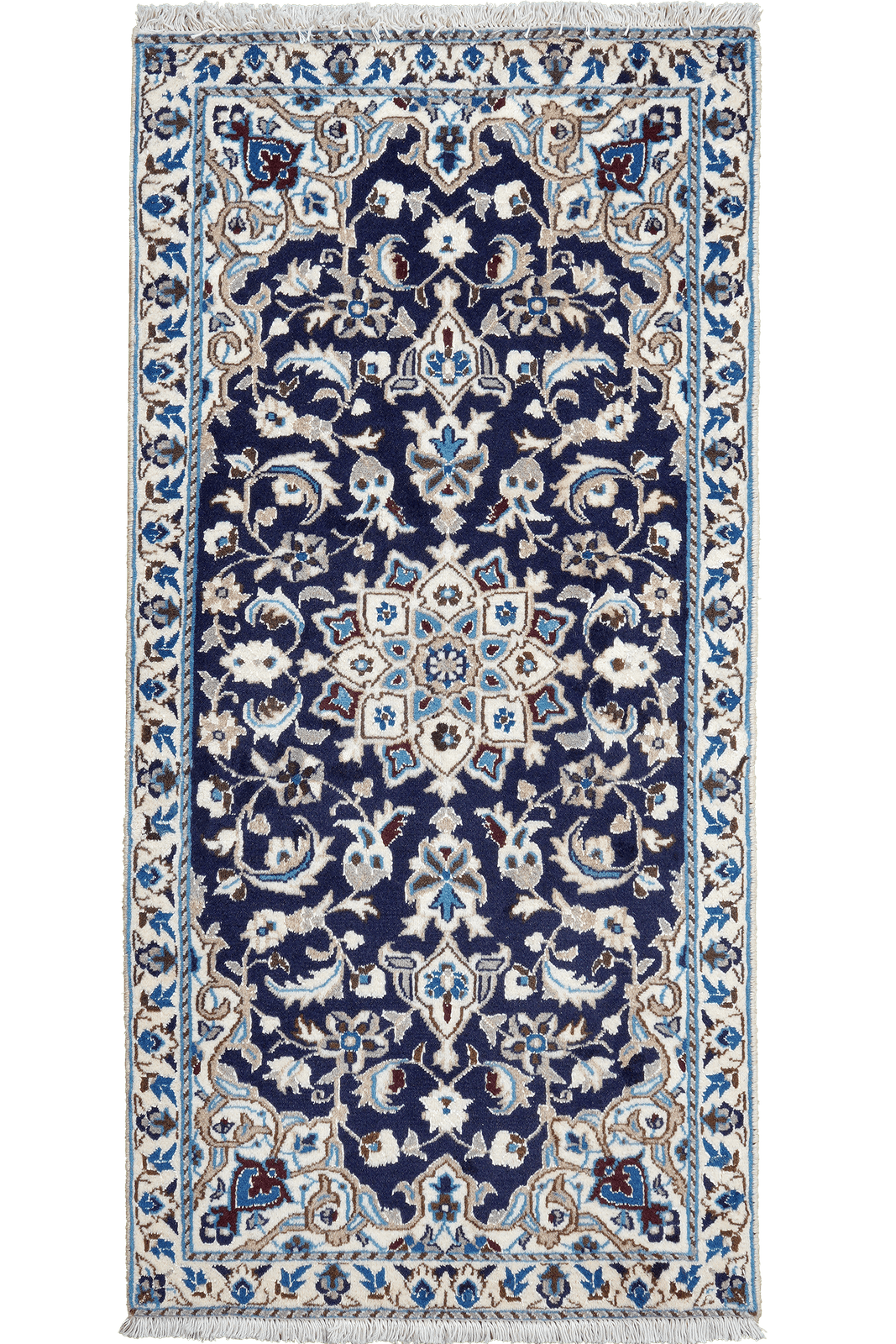 Nain 12La — Hand-knotted, 67x136 cm, Blue, 100% Virgin Wool | Main view