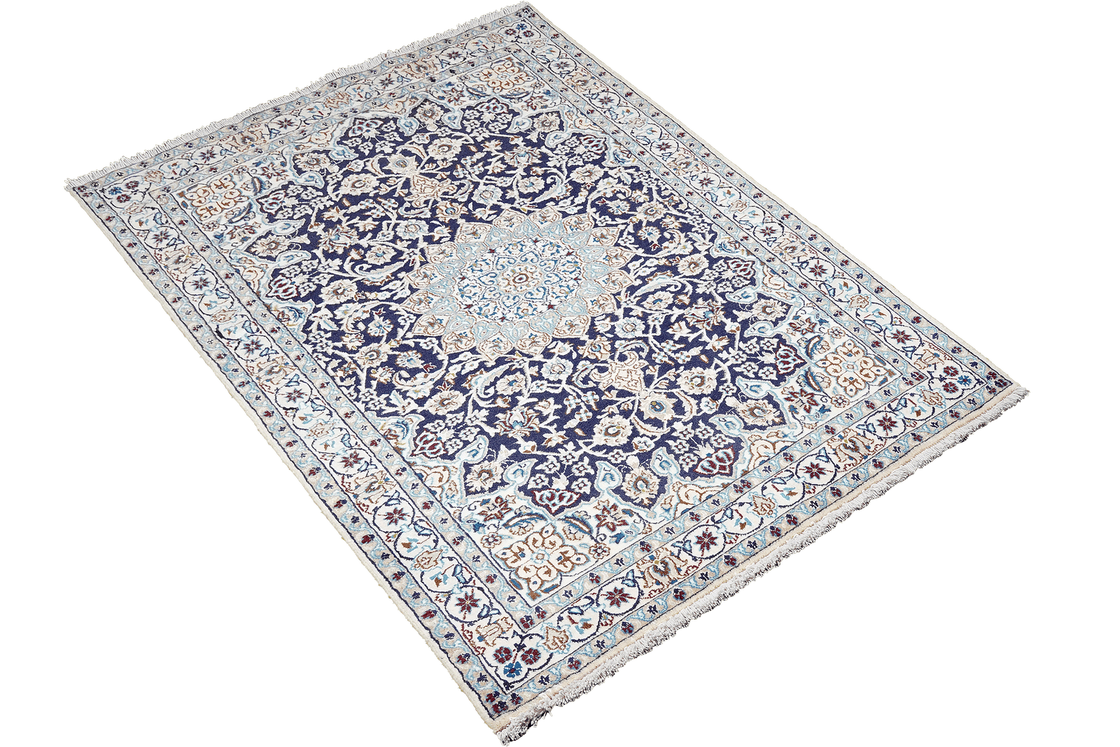 Nain 12La — Hand-knotted, 118x197 cm, Blue, 100% Virgin Wool | View 4