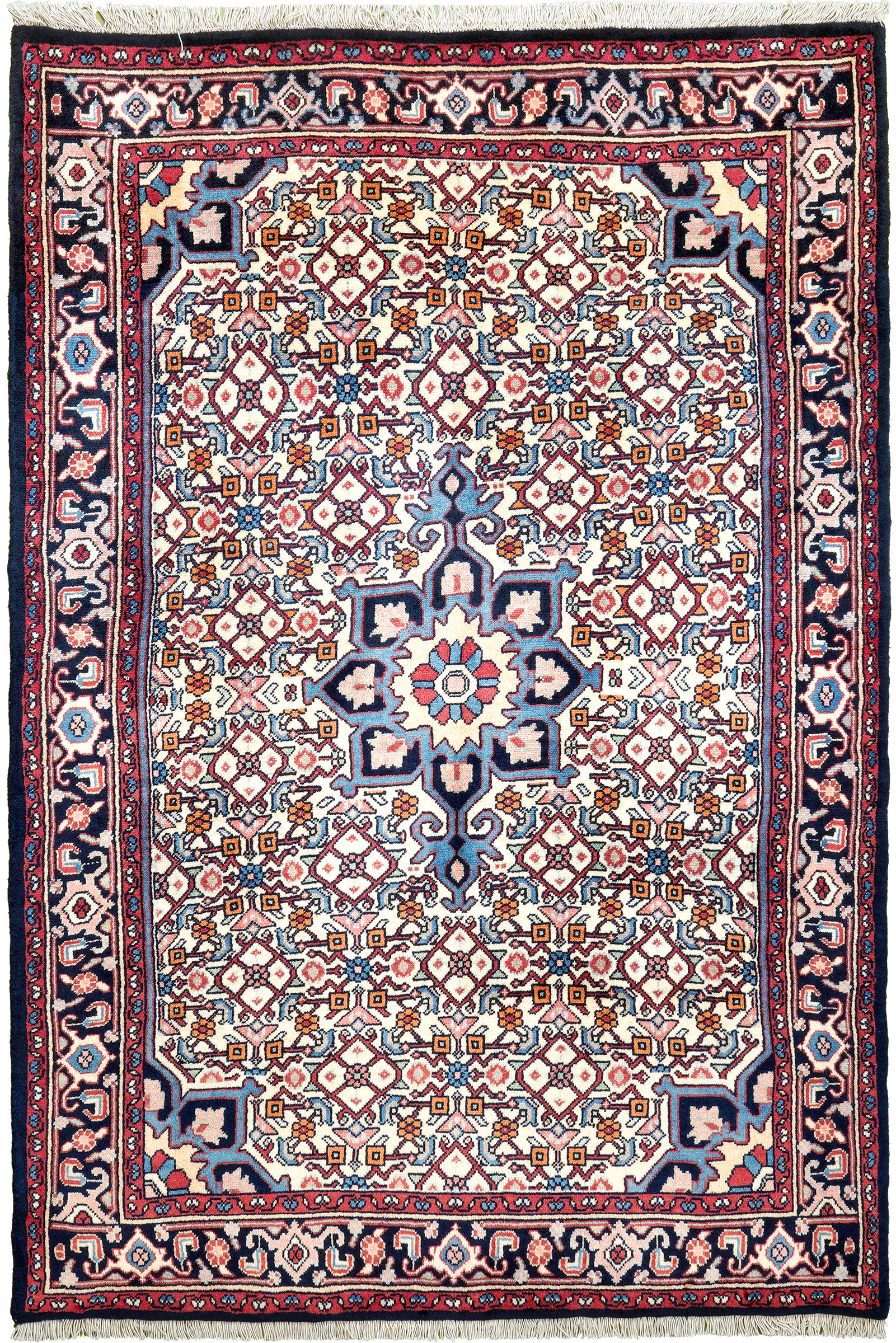 Bidjar Zandjan — Hand-knotted, 100x150 cm, Beige, 100% Virgin Wool | Main view