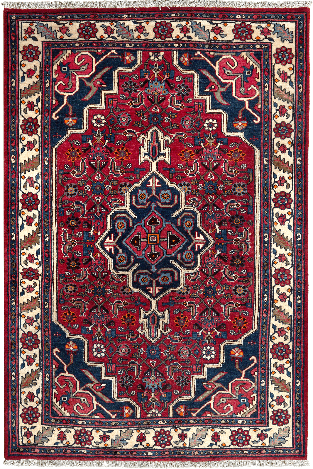 Bidjar Zandjan — Hand-knotted, 106x156 cm, Red, 100% Virgin Wool | Main view