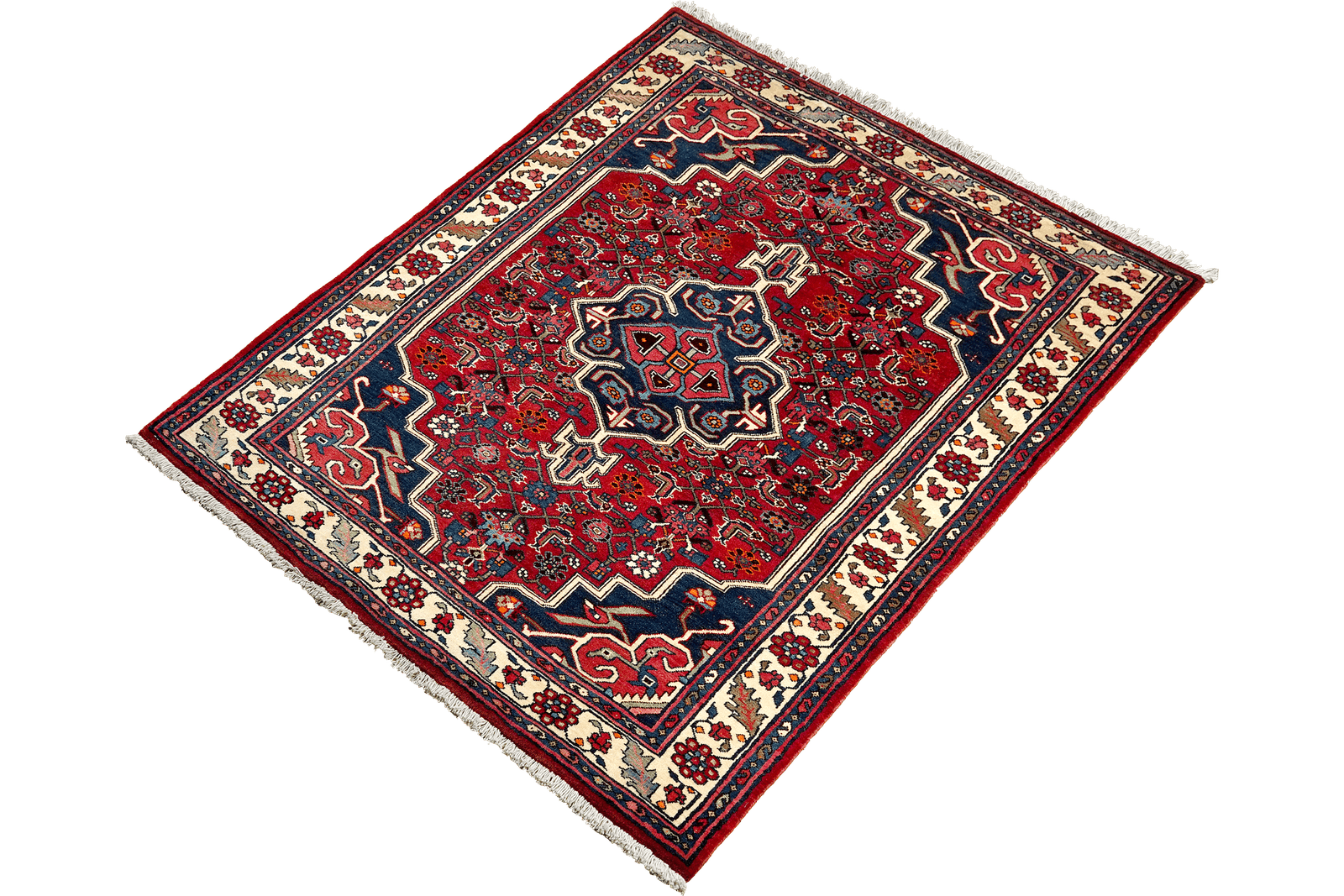 Bidjar Zandjan — Hand-knotted, 106x156 cm, Red, 100% Virgin Wool | View 5