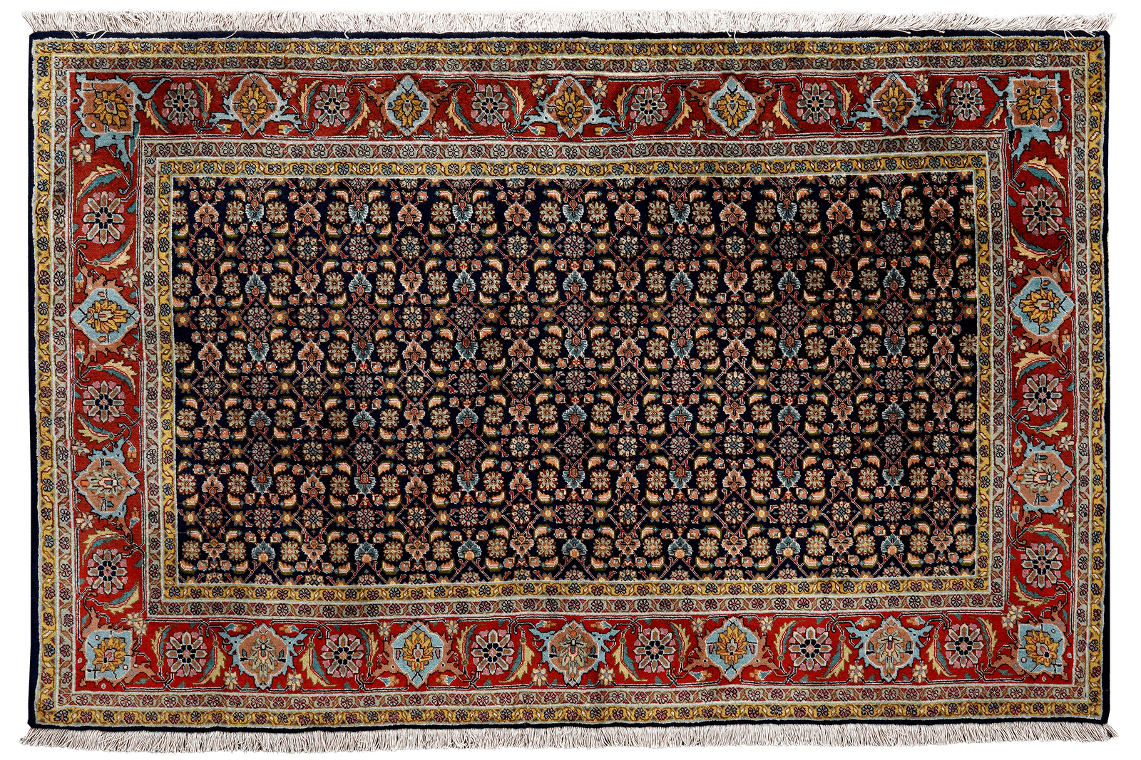 Tabriz 50 Raj — Hand-knotted, 149x95 cm, Blue, 100% Virgin Wool | Main view