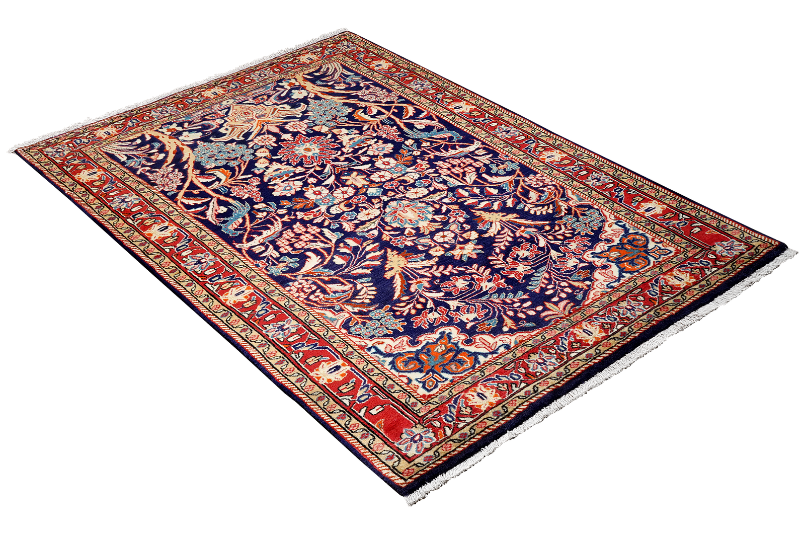 Sarough — Hand-knotted, 104x162 cm, Blue, 100% Virgin Wool | View 4