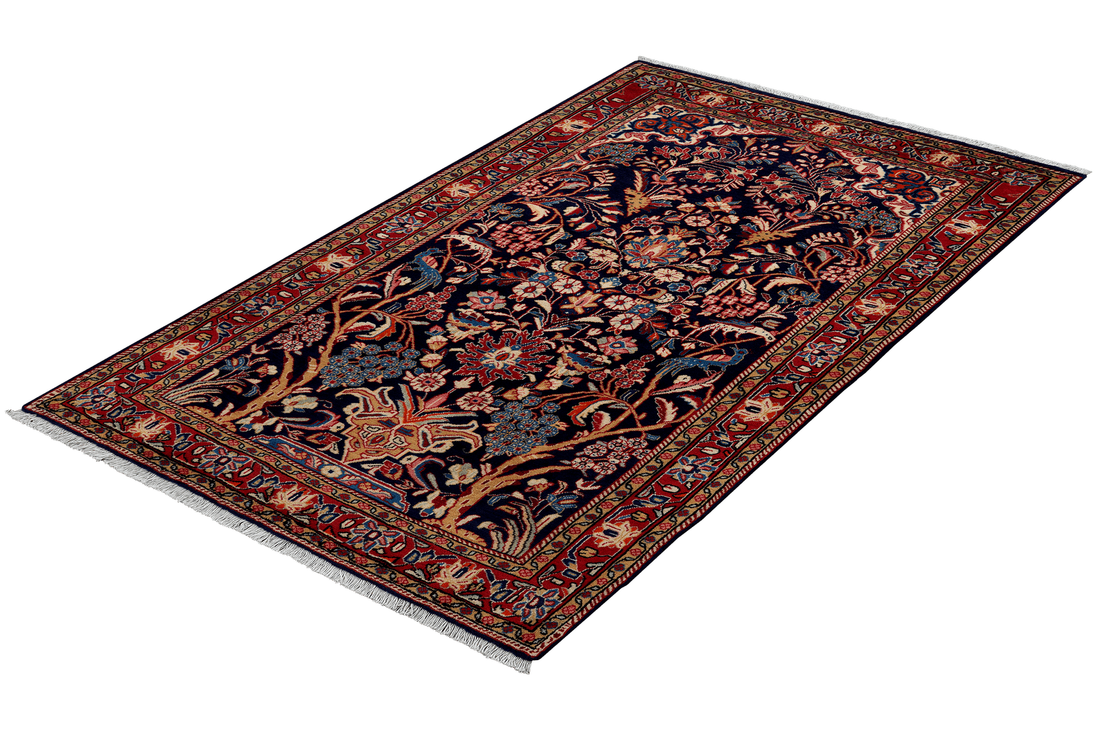 Sarough — Hand-knotted, 104x162 cm, Blue, 100% Virgin Wool | View 5