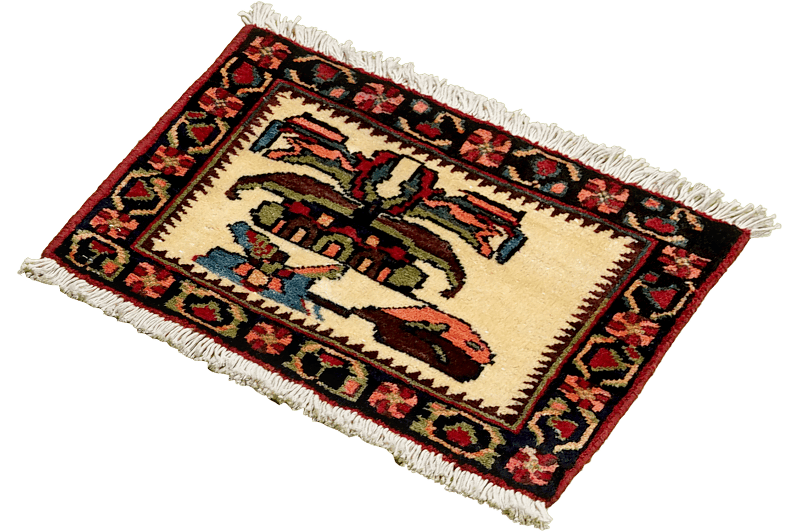 Afshar — Hand-knotted, 45x35 cm, Beige, 100% Virgin Wool | View 5