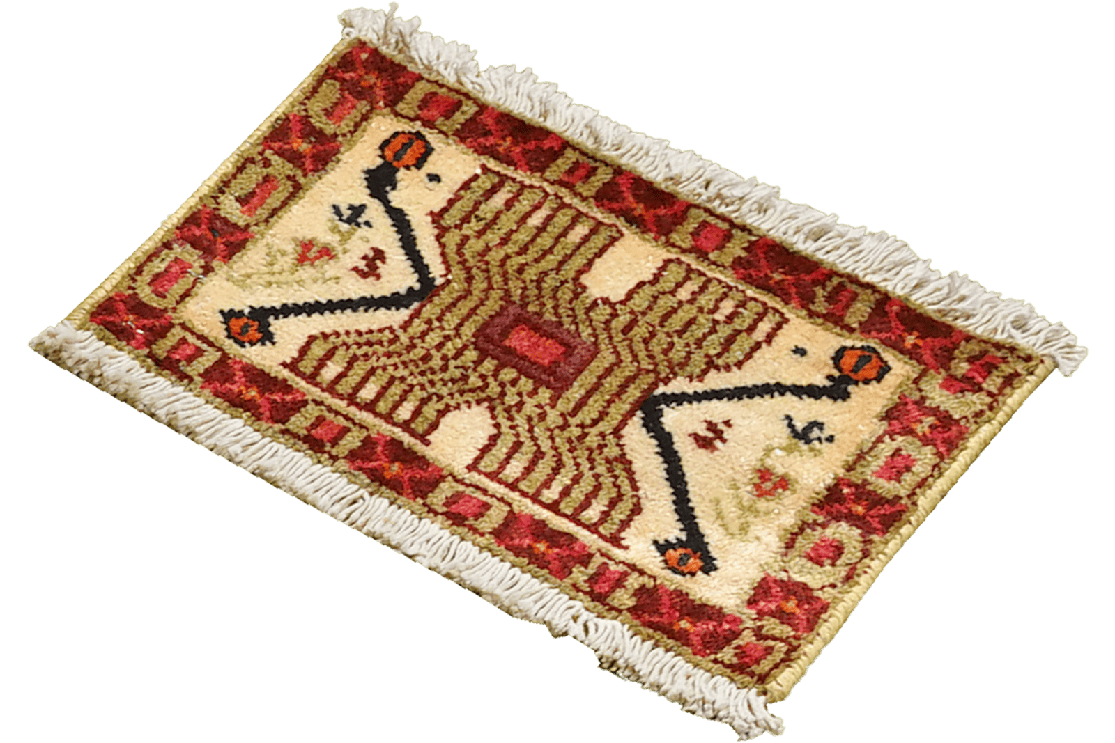 Afshar — Hand-knotted, 37x25 cm, Beige, 100% Virgin Wool | View 5