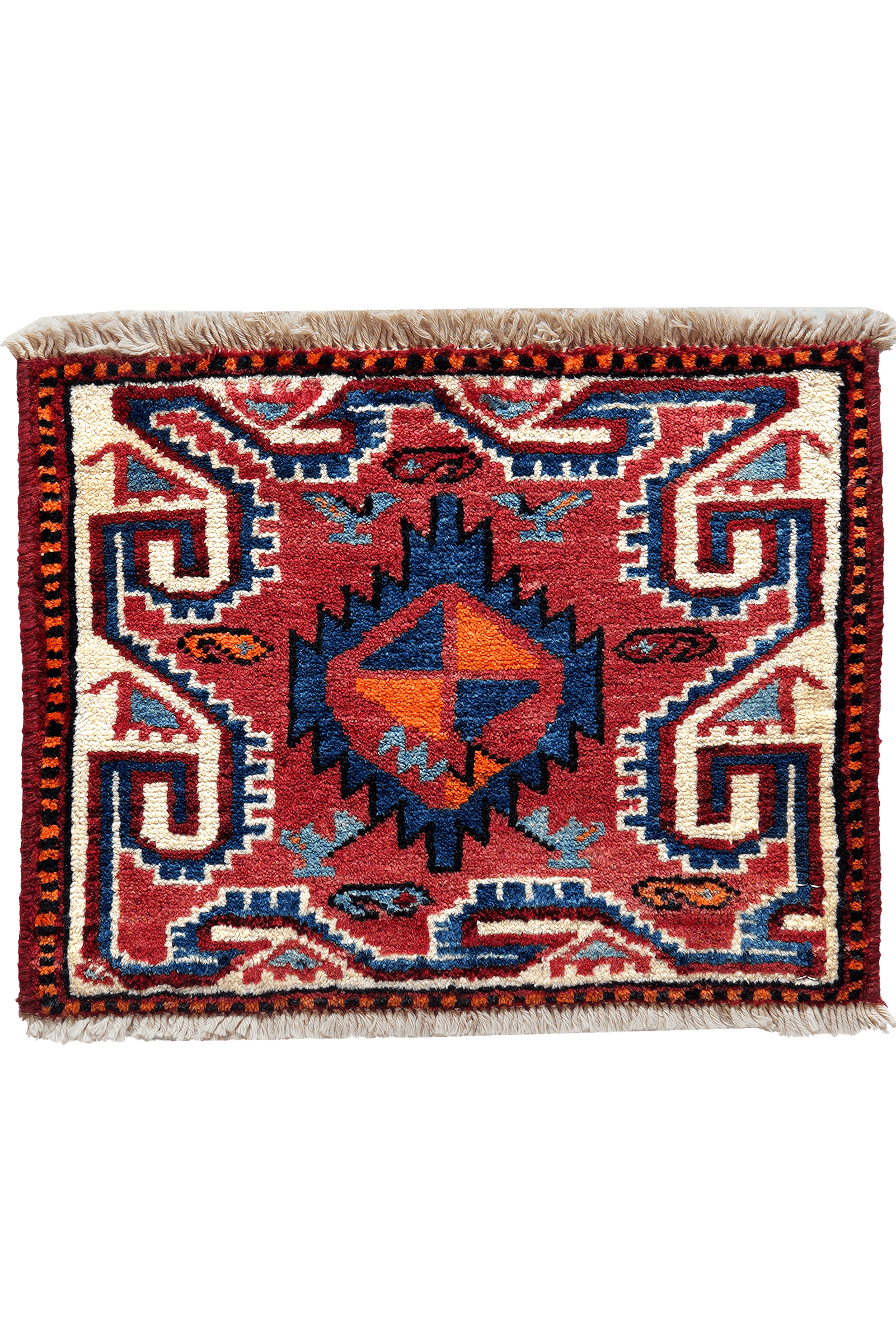 Afshar — Hand-knotted, 40x33 cm, Multicolor, 100% Virgin Wool | Main view