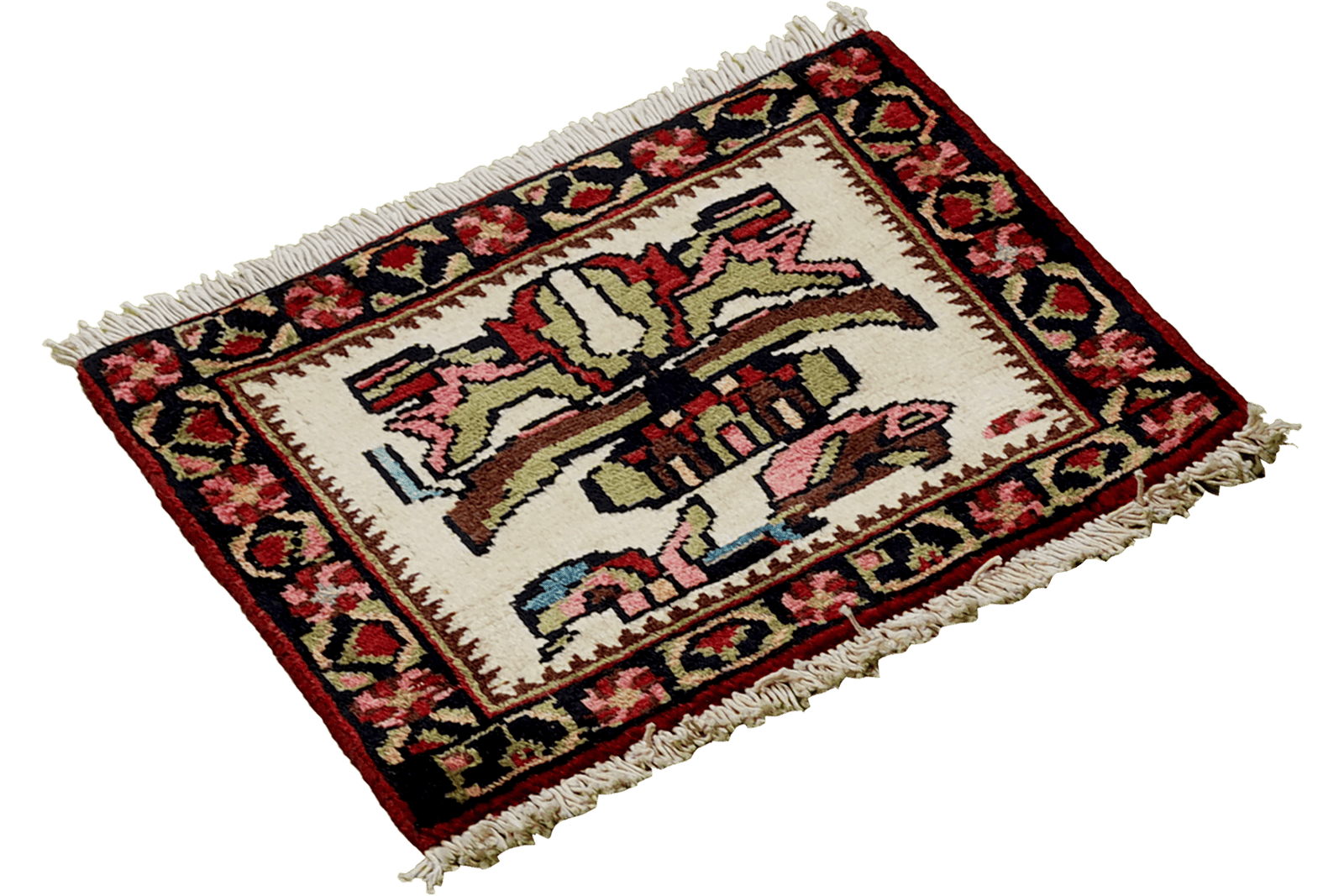 Afshar — Hand-knotted, 45x34 cm, Beige, 100% Virgin Wool | View 4