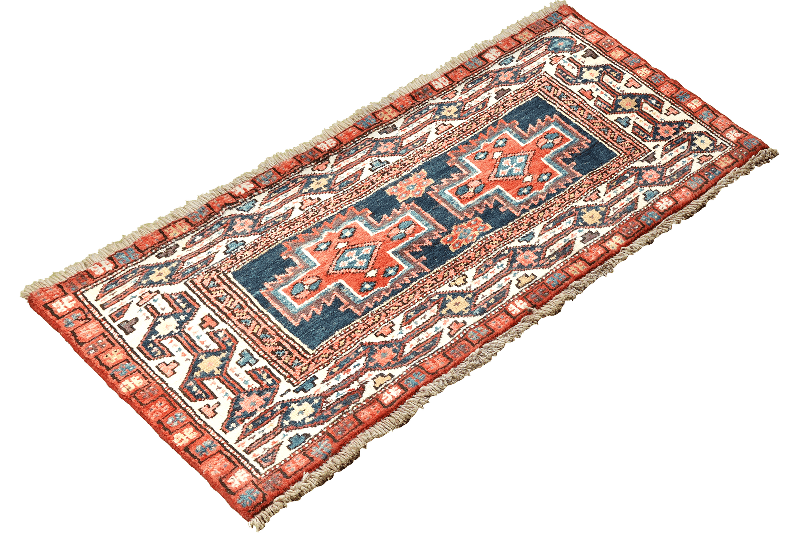 Shahsavan — Hand-knotted, 109x55 cm, Blue, 100% Virgin Wool | View 4