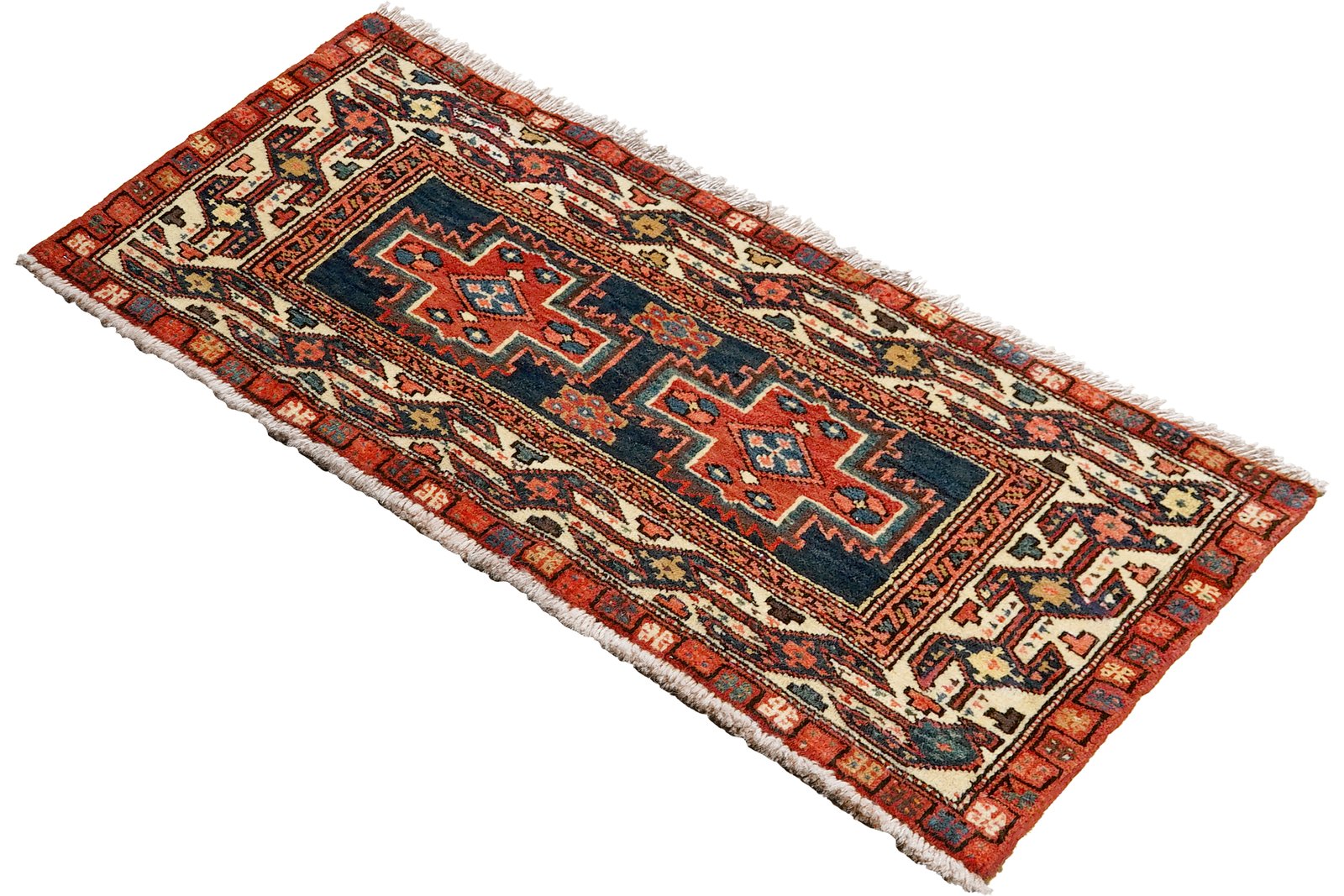 Shahsavan — Hand-knotted, 109x55 cm, Blue, 100% Virgin Wool | View 5