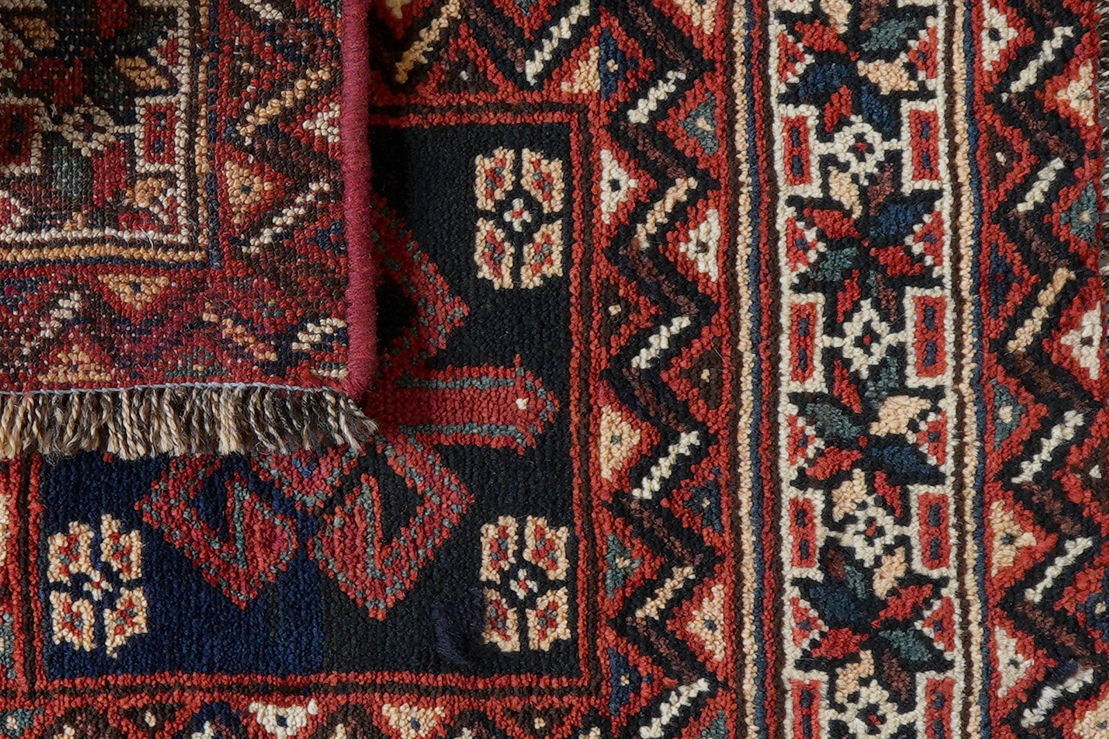 Gashgai — Hand-knotted, 63x60 cm, Blue, 100% Virgin Wool | View 7