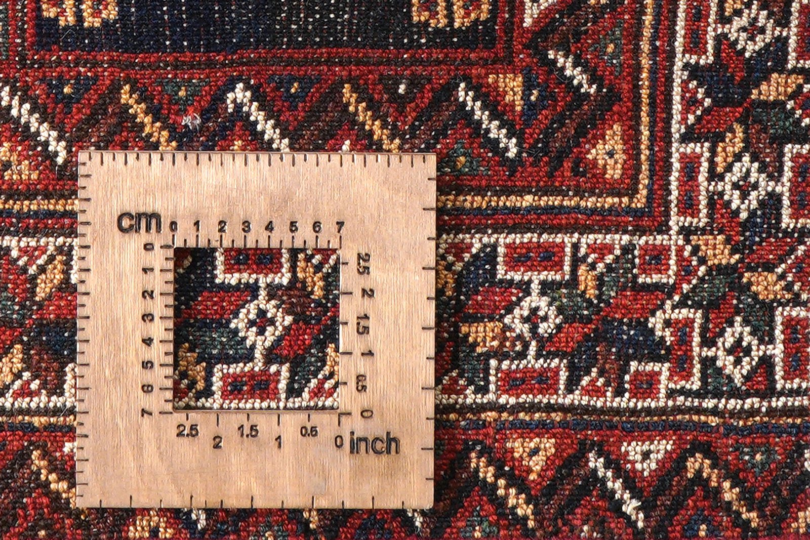 Gashgai — Hand-knotted, 63x60 cm, Blue, 100% Virgin Wool | View 8