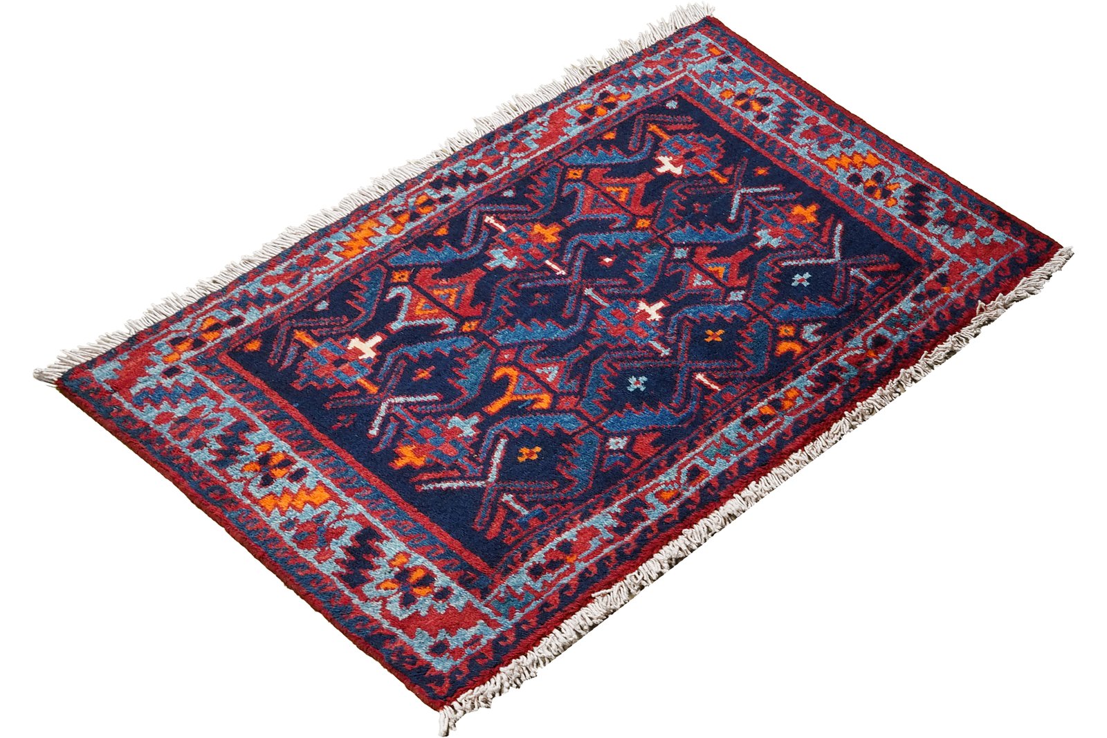 Afshar — Hand-knotted, 84x58 cm, Blue, 100% Virgin Wool | View 4