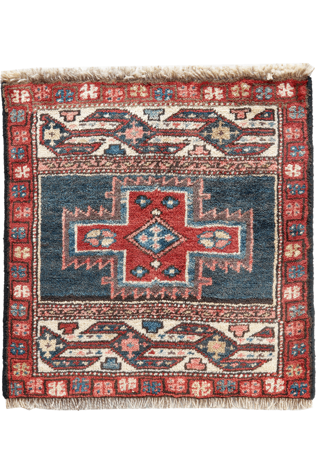 Shahsavan — Hand-knotted, 52x56 cm, Blue, 100% Virgin Wool | Main view