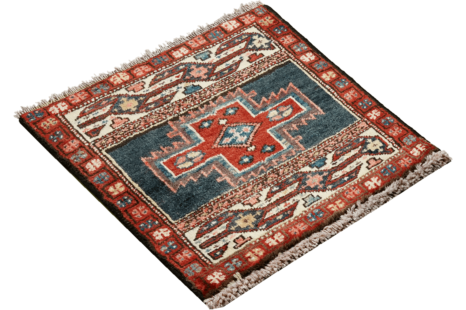Shahsavan — Hand-knotted, 52x56 cm, Blue, 100% Virgin Wool | View 4