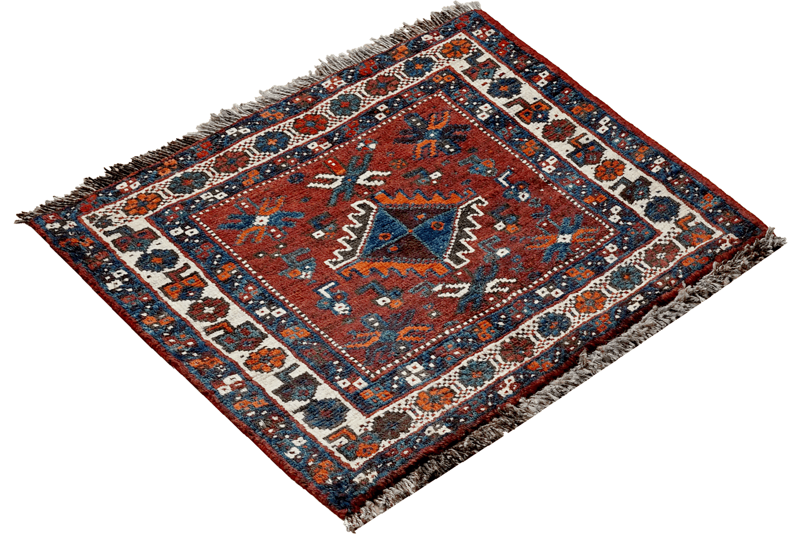 Gashgai — Hand-knotted, 63x57 cm, Red, 100% Virgin Wool | View 4