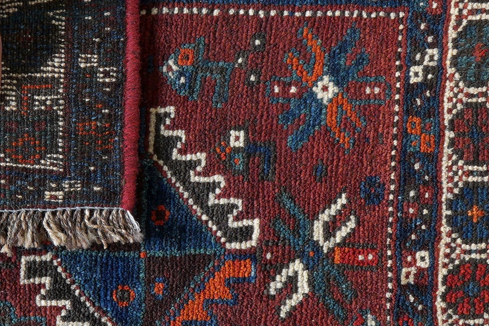 Gashgai — Hand-knotted, 63x57 cm, Red, 100% Virgin Wool | View 7