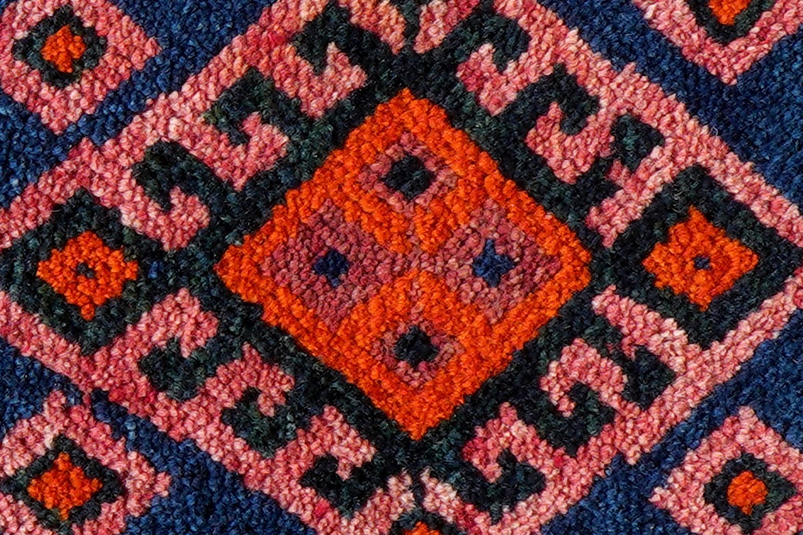 Gashgai — Hand-knotted, 52x45 cm, Blue, 100% Virgin Wool | View 6