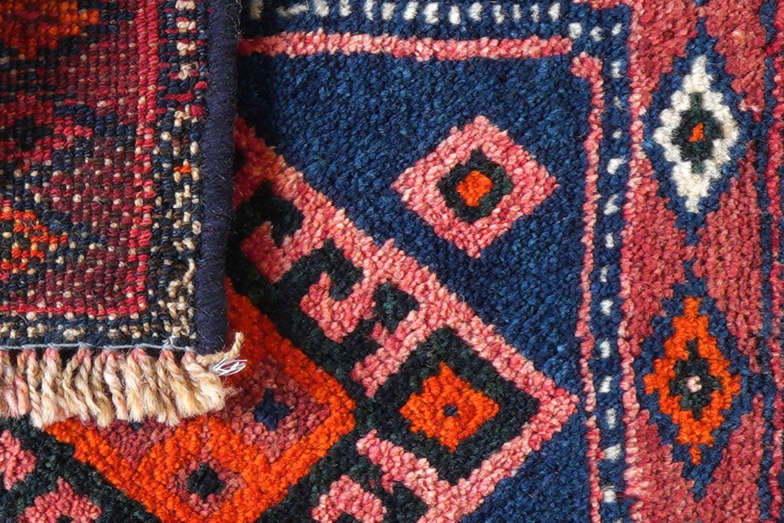 Gashgai — Hand-knotted, 52x45 cm, Blue, 100% Virgin Wool | View 7