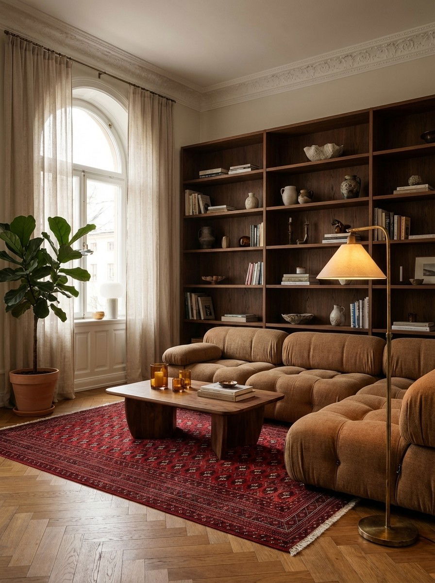 Heritage Jalal — Handgefertigt, 236x136 cm, Rot, 100% Virgin Wool | Back view