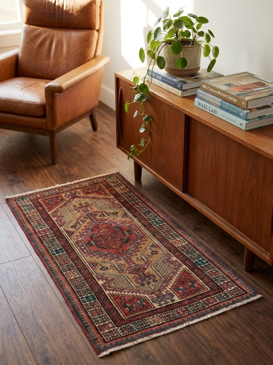 Heritage — Hand-knotted, 94x168 cm, Brown, 100% Virgin Wool | Back view