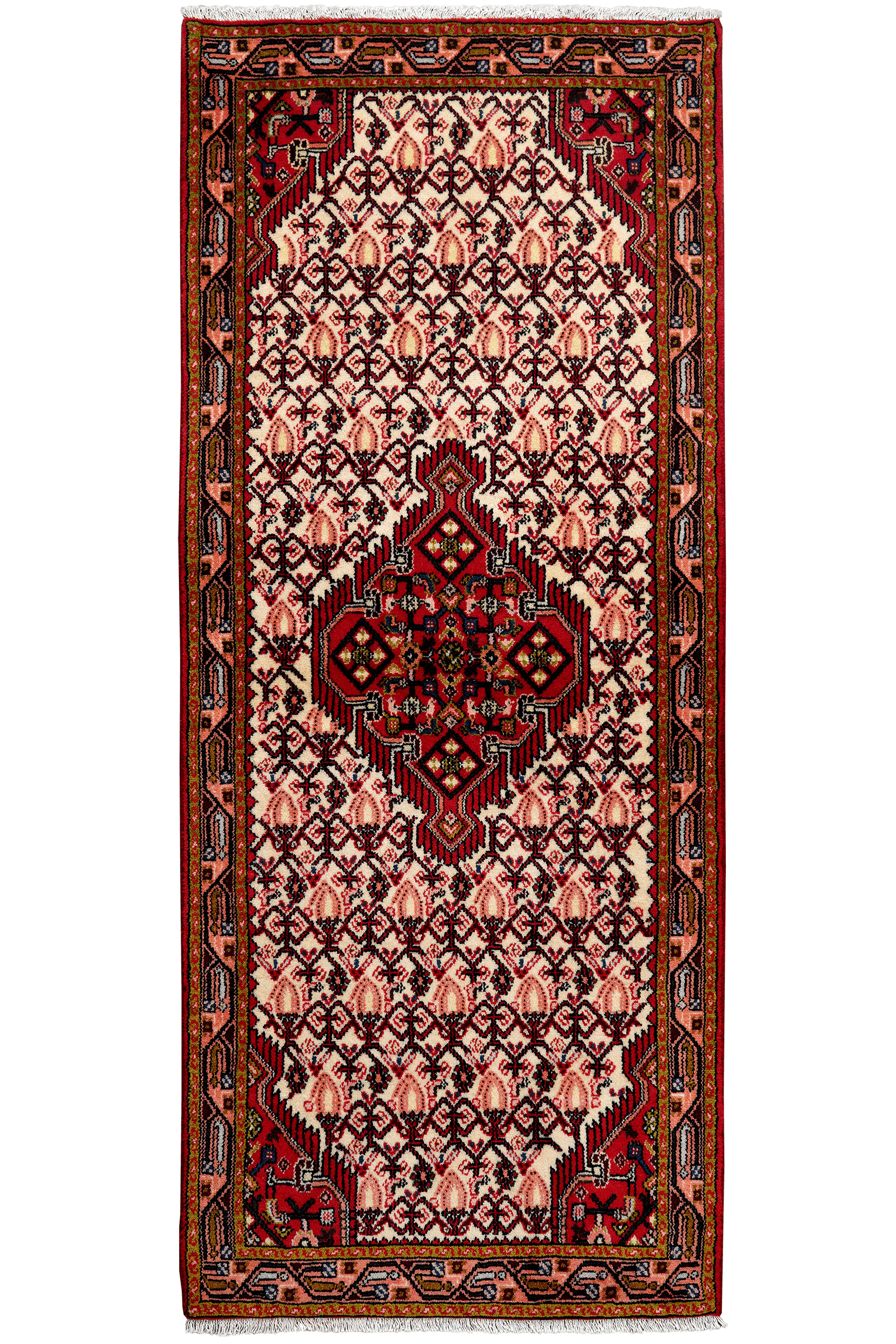 Assadabad — Hand-knotted, 80x195 cm, Beige, 100% Virgin Wool | Main view