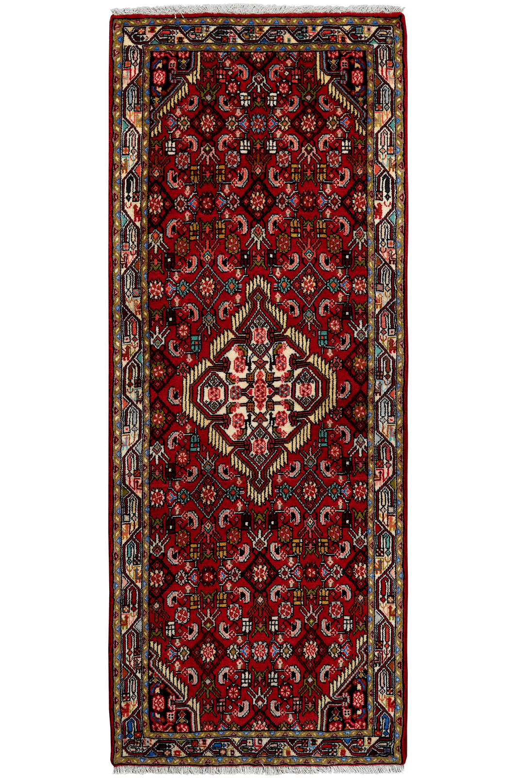 Assadabad — Hand-knotted, 79x204 cm, Red, 100% Virgin Wool | Main view