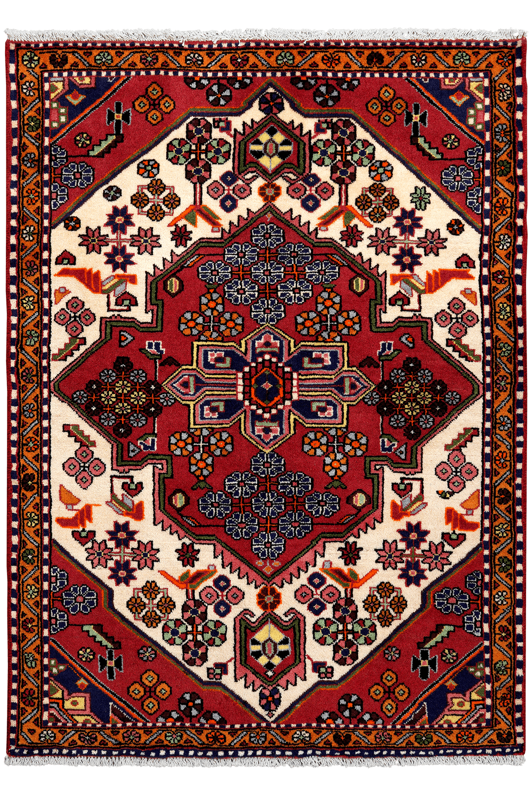 Saveh — Hand-knotted, 103x144 cm, Multicolor, 100% Virgin Wool | Main view
