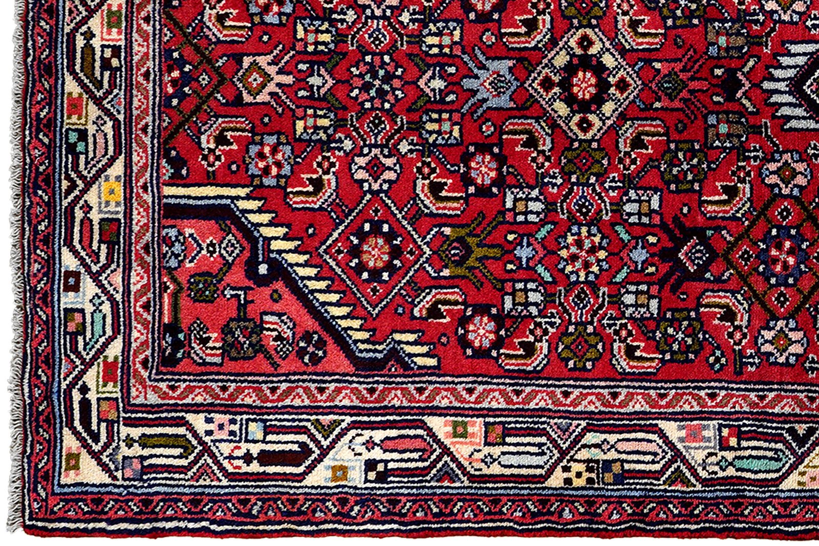 Assadabad — Hand-knotted, 81x196 cm, Red, 100% Virgin Wool | View 3