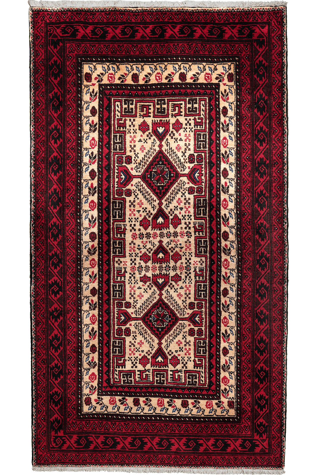 Belutch — Hand-knotted, 111x202 cm, Multicolor, 100% Virgin Wool | Main view