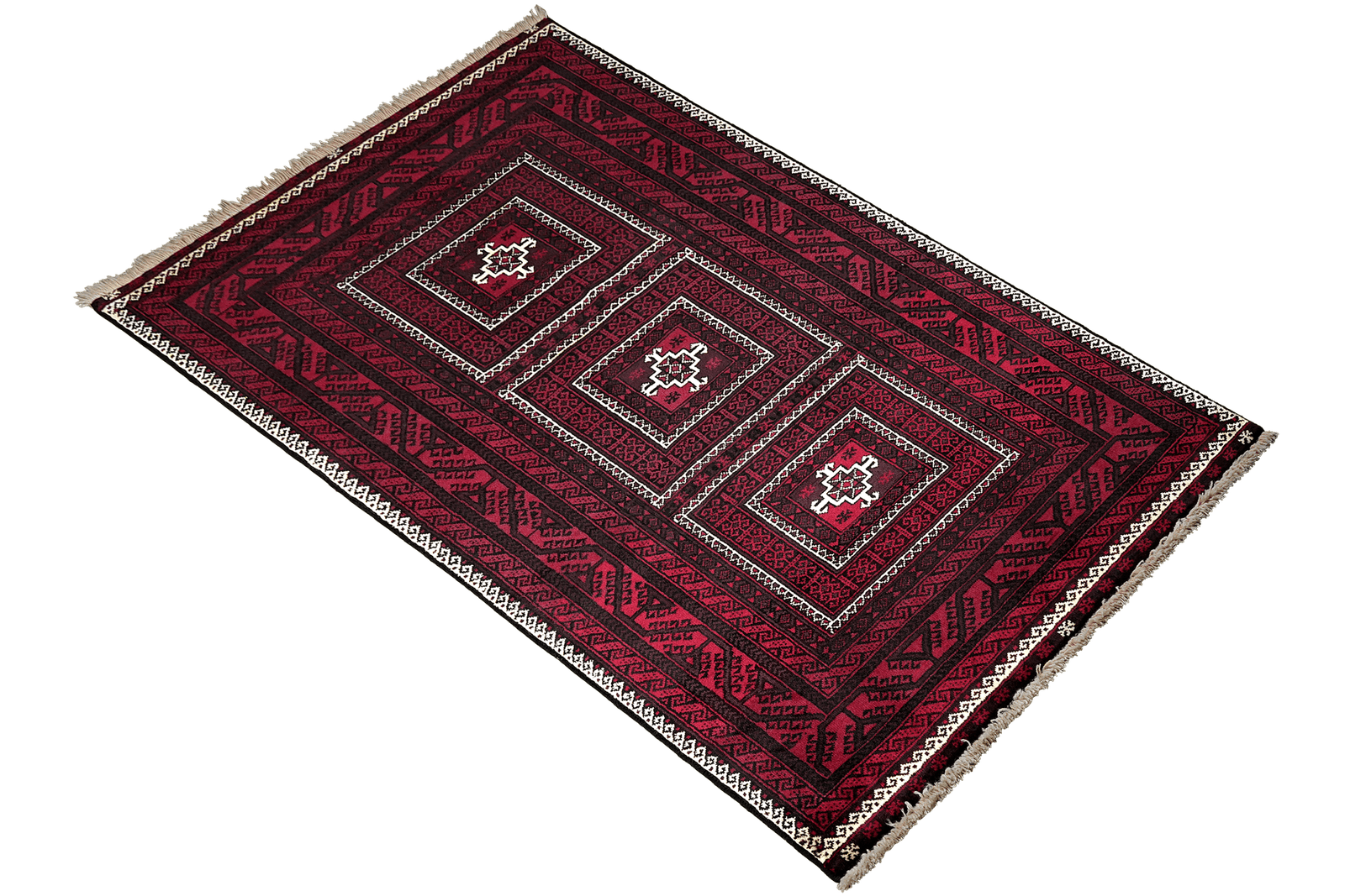 Belutch — Hand-knotted, 102x196 cm, Black, 100% Virgin Wool | View 4