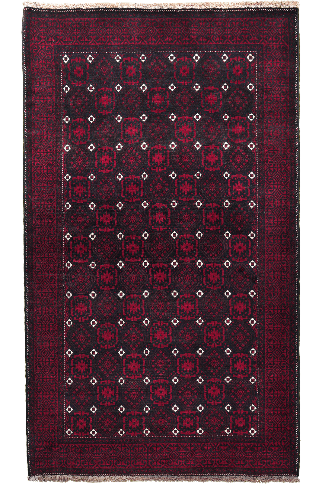 Belutch — Hand-knotted, 112x188 cm, Black, 100% Virgin Wool | Main view