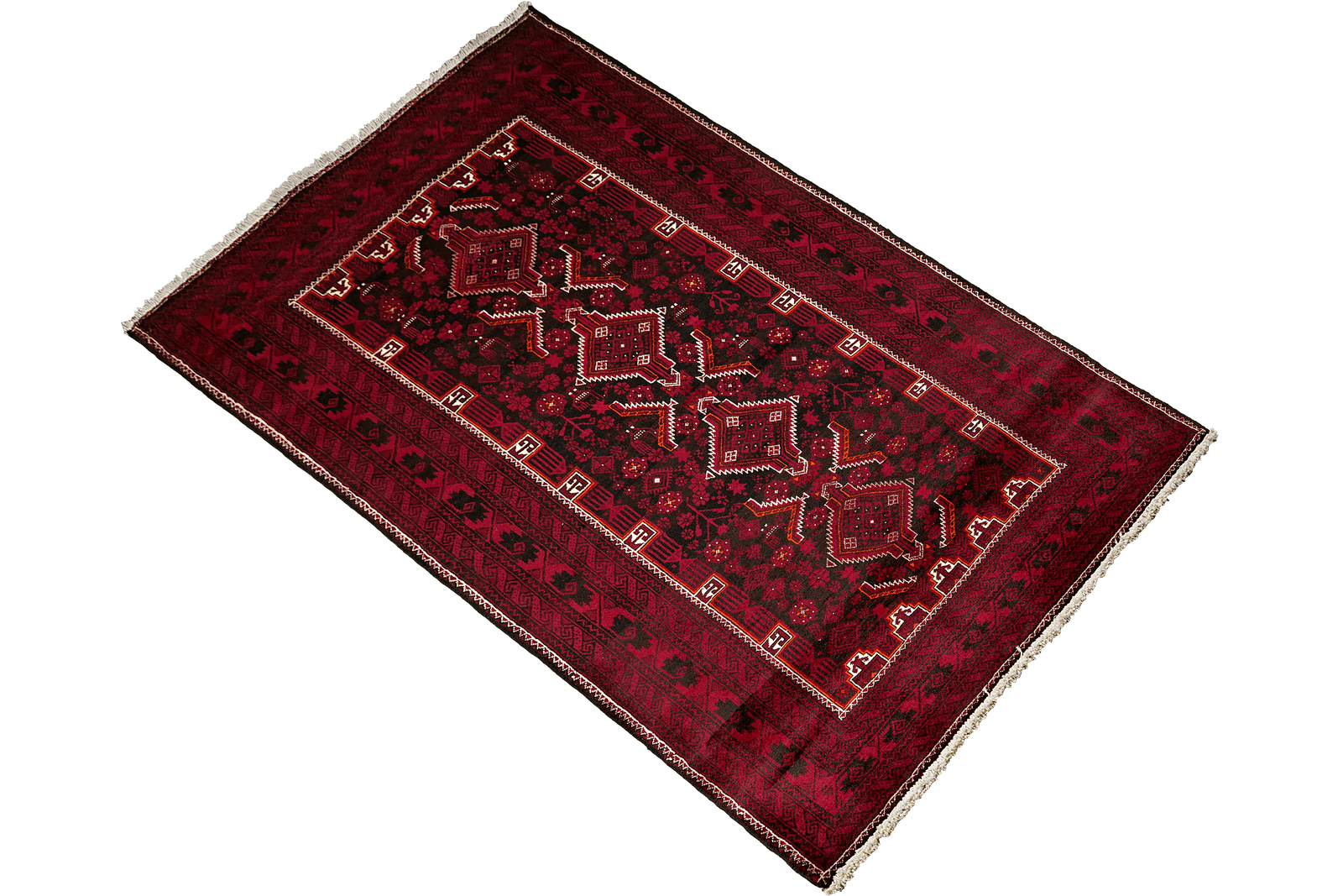 Belutch — Hand-knotted, 107x217 cm, Black, 100% Virgin Wool | View 4