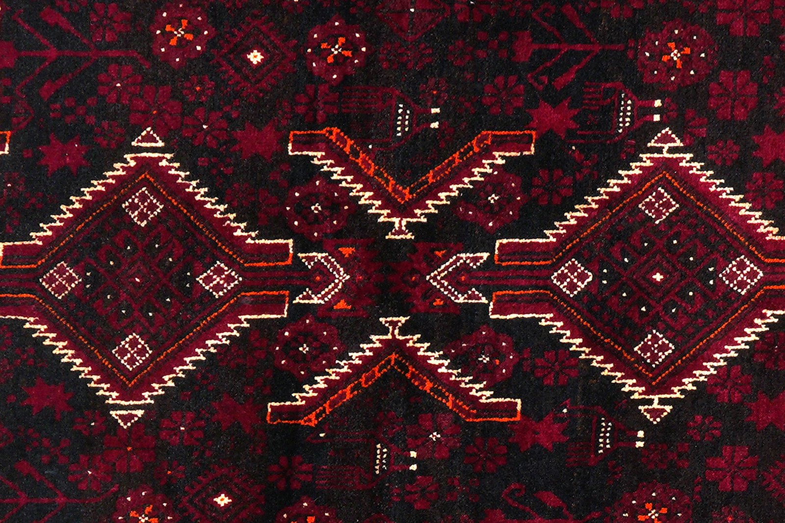 Belutch — Hand-knotted, 107x217 cm, Black, 100% Virgin Wool | View 6