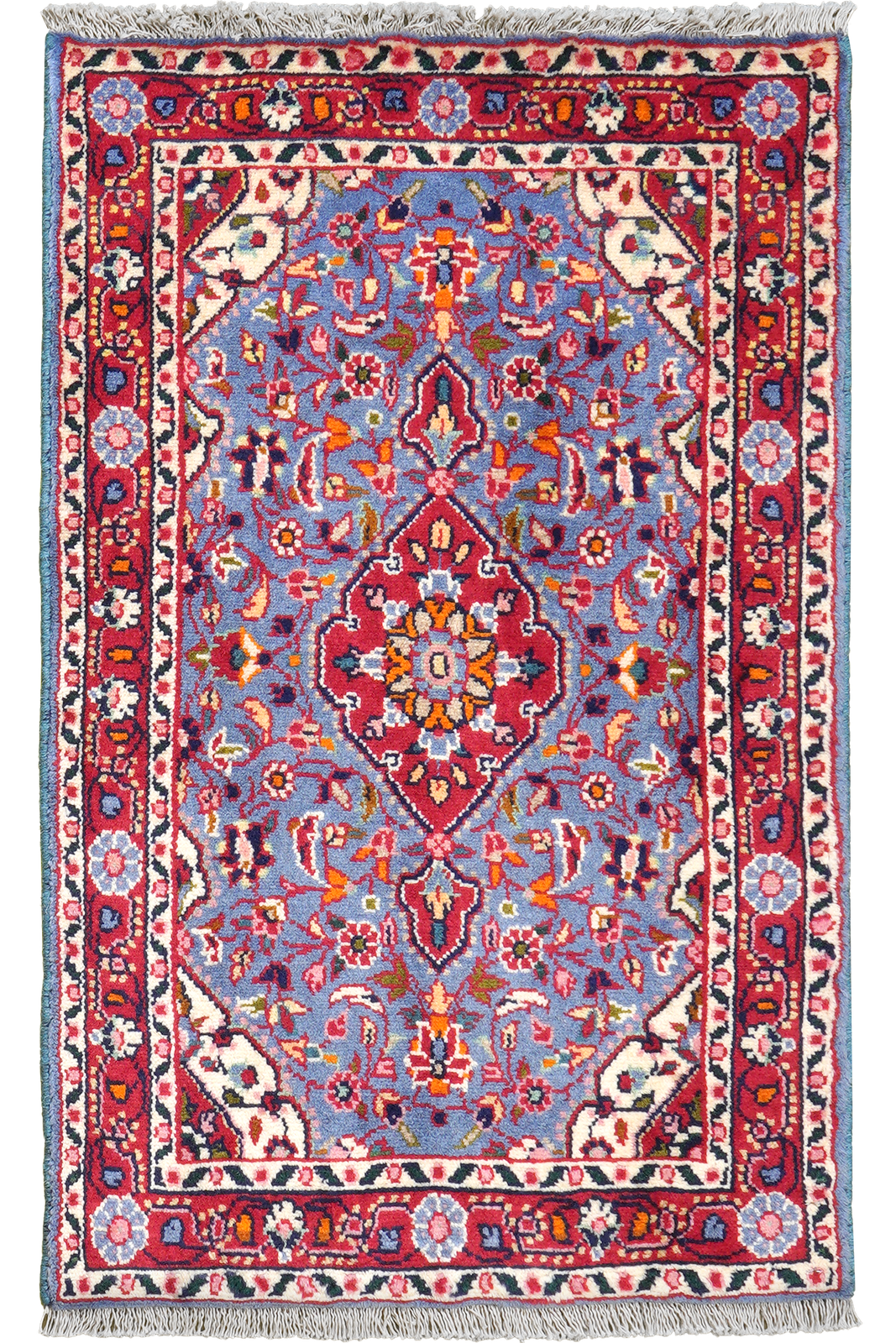 Dardjazin — Hand-knotted, 54x87 cm, Blue, 100% Virgin Wool | Main view